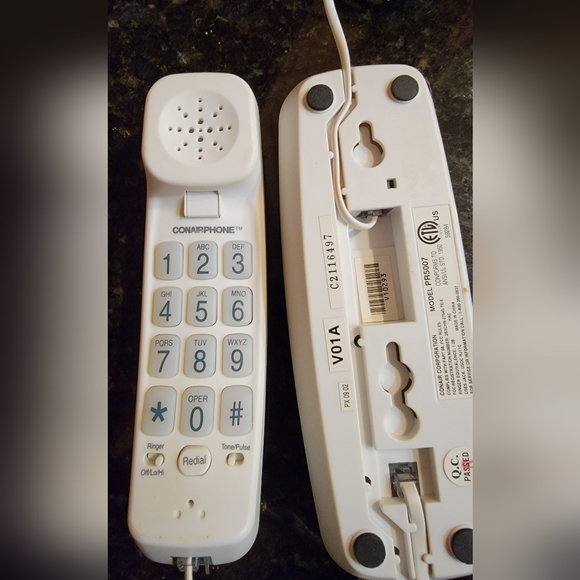 Vintage Conairphone Retro Trimline Push Button Corded Wall/ Desk Phone White - Picture 4 of 8